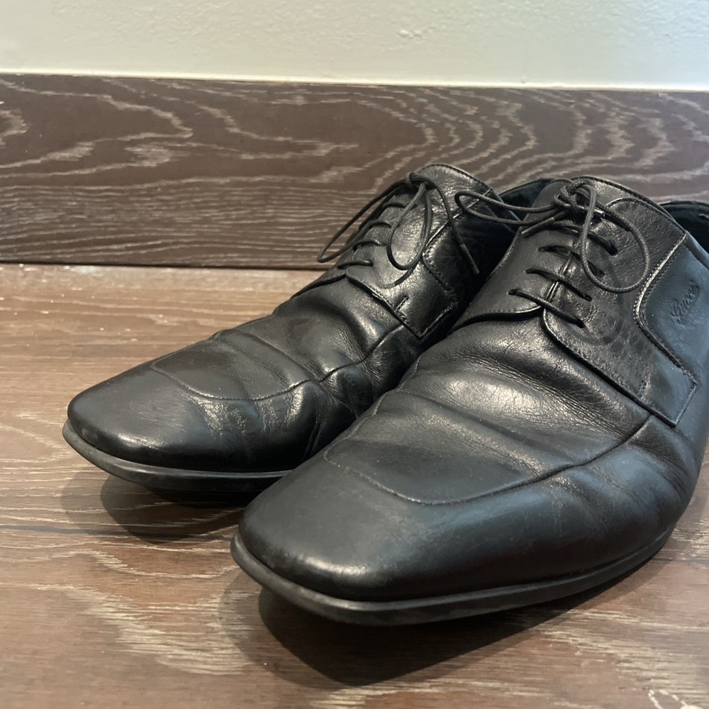 Gucci Mens Dress Shoes 7.5 Black Lace Up - Picture 6 of 7